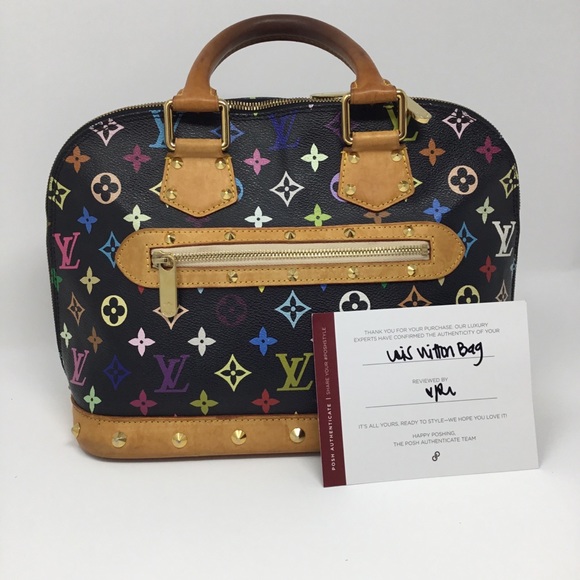 Louis Vuitton Louis Vuitton Alma Black Multicolor Studded Monogram